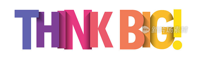 THINK BIG! colorful typography banner